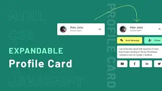 Expandable Profile Card using HTML,CSS & JavaScript
