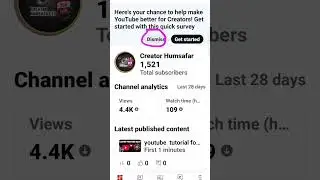 Here's your chance to help makeYouTube better for Creators! Getstarted with this quick survey //