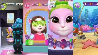 My Talking Angela  Vs My Talking Hank Vs My Talking Tom 2 Vs My talking Tom || walkthrough gameplay