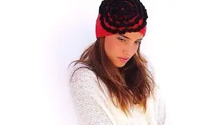 ШАПКА С ЦВЕТКОМ. Вязание крючком. How to knit a hat with flower часть2