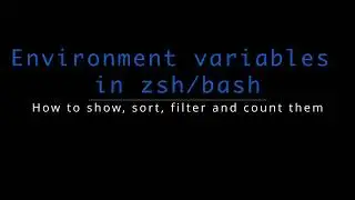 How to show, sort, filter and count env variables in zsh and bash (MacOS, Linux)