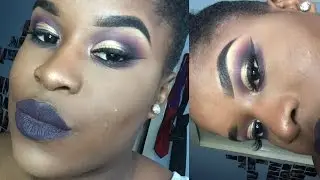 Plum & Gold Glam Makeup Tutorial + Bold Lip |Simple By Kayla