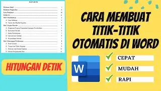 CARA MEMBUAT TITIK DAFTAR ISI MICROSOFT WORD