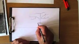 Как рисовать сосну у моря. Часть 1. Урок 15