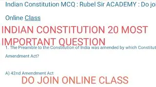 #indianconstitutionmcq  #20 most important mcq for #adre2024 #assamscertdledpet2024 #dojoinonlyncls