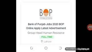 BOP jobs | Banking Jobs in Pakistan 2020 Bank Jobs NBP, MCB, HBL, SC, UBL