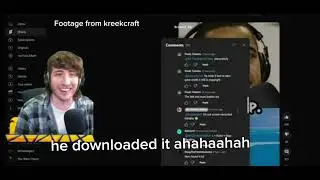 Kreekcraft almost swears on his video lol