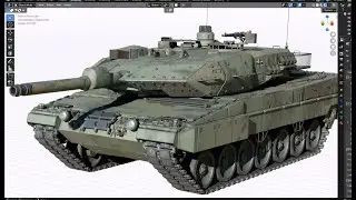 Battle Tank 3D modeling process (Leopard 2A5)  Blender timelapse