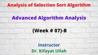 Analysis of Selection Sort Algorithm
