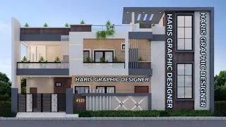 HOW TO MAKE 3D HOME FRONT ELEVATION IN CORELDRAW. l. HARIS GRAPHIC DESIGNER