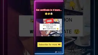 🤯🚨FREE 🚨🫨 LEARN PYTHON FOR FREE WITH CERTIFICATE 😲 #coding #shortsfeed #viral #shorts #ytshorts