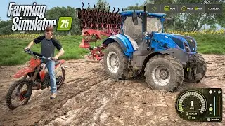 Système d'ouvriers INTELLIGENT & Tracteur embourbé dans le champ | Farming Simulator 25 gameplay