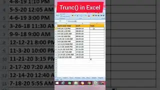 trunc() function in excel | separate date and time 