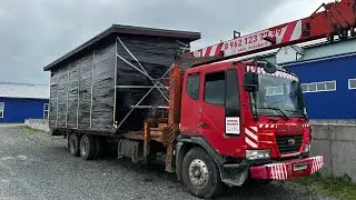 Перевозка модулей курильского дома.