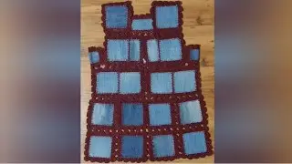 Куртка из джинсовых квадратов крючком 1 часть