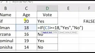 Excel IF Logic | Data Validation List