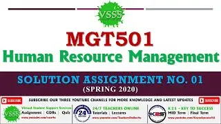 SOLUTION Assignment No. 1 (MGT501 - Human Resources Managment) Spring 2020
