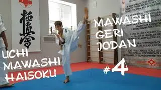 МАВАШИ ГЕРИ ДЗЁДАН,  МИКАДЗУКИ. Часть 4. Mawashi geri jodan, Mikajuki, part 4