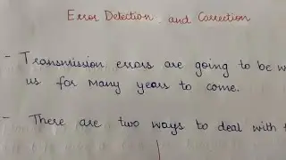 Error detection || Error Correction