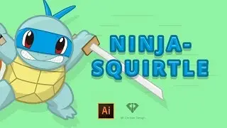EPIC Pokemon and TMNT Mashup: Ninja-squirtle! Adobe Illustrator speedart #2