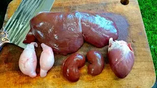 Goat Kidney & liver & Heart Cutting | health benefits | CT 360*🔪  #shorts