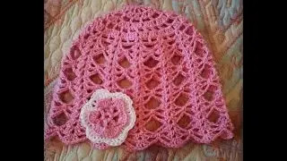 Openwork crochet hat for baby