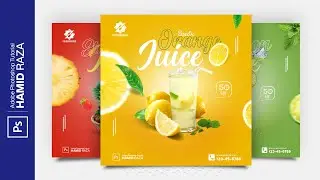 Juice Ad video | Juice Advertising Poster/Flyer Design - Photoshop Tutorial