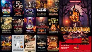 Free Halloween Party Flyer Design (Adobe Photoshop) Tutorial | Halloween Dj Party Flyer Template