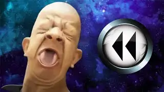 Bald wrinkly man sneezing [reverse]