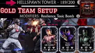 Fatal Hellspawn Tower Battle 189 MK Mobile | Gold Team & Talent Tree setup | Klassic Liu Kang☠️