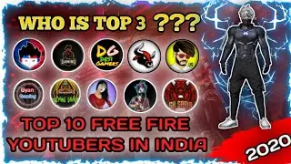 Top 10 Free Fire Youtubers In India // 2020 // Total Gaming 14 Million