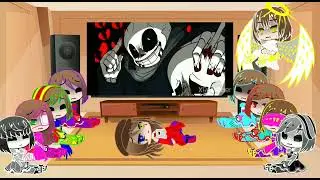 frisk au react to villain sans squad opening