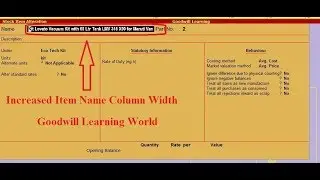 Tally TDL for Increase Item Name, Ledger Name and Narration Column width -  Free Tally Add on