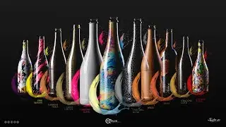 Water printing wine Bottles