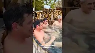 Уличная купель в загородном банном комплексе Чувашии