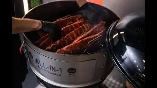 Best Pizza and Ribs over Charcoal with Award Winning BBQ Accessory, THE All-In-1