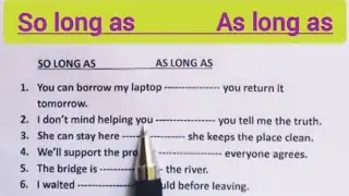 English Grammar: SO LONG AS vs AS LONG AS 🤔 Learn The Difference And Boost Your English🔥Light Quiz!