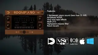 Room Piano v2 64-bit VST/AU plugin instrument for Windows and macOS