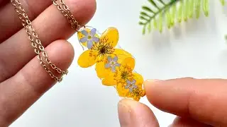 DIY Real Pressed Flower Resin Pendant Necklace Tutorial
