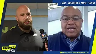 Lane Johnson and Mike Tirico on the Eagles' new additions, Hurts contract & NFC ranking | Takeoff