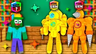 TOP UPGRADED CLOCKMAN - TITAN DRILLMAN MONSTER SCHOOL Herobrine and Zombie in Minecraft Animation