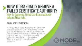 How To Manually Remove Failed Certificate Authority from Azure AD