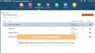 Managing Valid Intersections in Oracle Planning and Budgeting Cloud