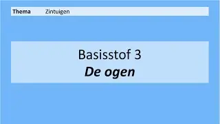 VMBO 4 | Zintuigen | Basisstof 3. De ogen | 8e editie