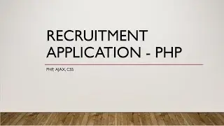 Recruitment application - PHP