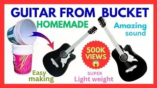 HOMEMADE GUITAR FROM PAINT BUCKET🎸🎸 #homemade #guitarmaking  #homemadeguitar#easymaking #guitar#easy