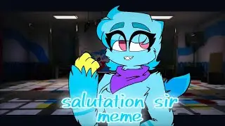 salutation sir meme - ft. missy mitten (poppy playtime oc)*blood warning!!*