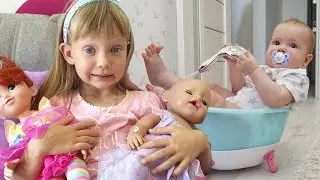 Настя хочет настоящую куклу играет с братиком