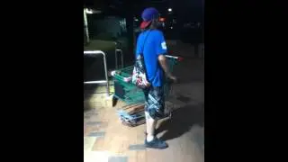 stoog on trolley