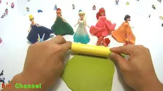 Learn Colors - Disney Princess Frozen Elsa Horse Ice Cream Play Doh - Bin Channel